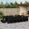 Image de vidaXL Ensemble à manger de jardin 17 pcs coussins noir résine tressée