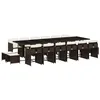 Image de vidaXL Ensemble à manger de jardin et coussins 17 pcs marron rotin