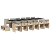 Image de vidaXL Ensemble à manger de jardin et coussins 17 pcs mélange beige