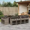 Image de vidaXL Ensemble à manger de jardin coussins 13 pcs gris résine tressée