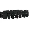 Image de vidaXL Ensemble à Manger de Jardin Coussins 15 pcs, Chaises à Manger avec Accoudoirs, Ensemble de Meubles avec Table, Moderne, Noir Résine Tressée