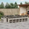 Image de vidaXL Ensemble à manger de jardin et coussins 17 pcs gris clair rotin