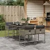Image de vidaXL Ensemble à manger de jardin 5 pcs coussins gris résine tressée