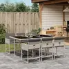Image de vidaXL Ensemble à manger de jardin et coussins 7 pcs gris clair rotin