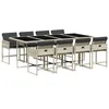 Image de vidaXL Ensemble à manger de jardin et coussins 9 pcs gris clair rotin