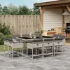 Image de vidaXL Ensemble à manger de jardin 11pcs avec coussins gris poly rotin