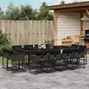 Image de vidaXL Ensemble à manger de jardin 13 pcs coussins noir résine tressée