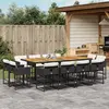 Image de vidaXL Ensemble à manger de jardin 13 pcs coussins noir résine tressée