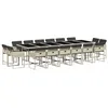 Image de vidaXL Ensemble à manger de jardin et coussins 17 pcs gris clair rotin