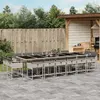 Image de vidaXL Ensemble à manger de jardin et coussins 17 pcs gris clair rotin