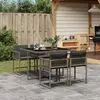 Image de vidaXL Ensemble à manger de jardin 5 pcs coussins gris résine tressée