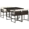 Image de vidaXL Ensemble à Manger de Jardin avec Coussins 5 pcs, Table et Chaises à Dossier Rabattable, Meubles d'Extérieur Patio Terrasse, Moderne, Marron Résine Tressée
