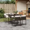 Image de vidaXL Ensemble à manger de jardin 5 pcs et coussins marron poly rotin
