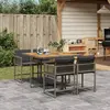 Image de vidaXL Ensemble à manger de jardin 5 pcs coussins gris résine tressée