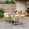 Image de vidaXL Ensemble à manger de jardin avec coussins 5pcs Beige poly rotin