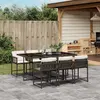 Image de vidaXL Ensemble à manger de jardin et coussins 7 pcs marron rotin