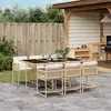 Image de vidaXL Ensemble à manger de jardin et coussins 7 pcs beige poly rotin