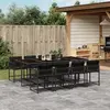Image de vidaXL Ensemble à manger de jardin 9pcs coussins noir résine tressée