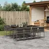 Image de vidaXL Ensemble à manger de jardin 9 pcs coussins gris résine tressée