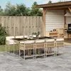 Image de vidaXL Ensemble à manger de jardin et coussins 9 pcs beige Poly rotin