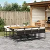 Image de vidaXL Ensemble à manger de jardin 9pcs coussins noir résine tressée