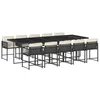 Image de vidaXL Ensemble à manger de jardin 11 pcs coussins noir résine tressée