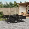 Image de vidaXL Ensemble à manger de jardin 11 pcs coussins noir résine tressée