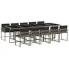 Image de vidaXL Ensemble à manger de jardin 11pcs avec coussins gris poly rotin
