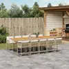 Image de vidaXL Ensemble à manger de jardin et coussins 11 pcs beige poly rotin