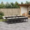 Image de vidaXL Ensemble à manger de jardin 13 pcs coussins noir résine tressée