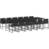Image de vidaXL Ensemble à manger de jardin 13 pcs coussins noir résine tressée