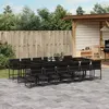 Image de vidaXL Ensemble à manger de jardin 13 pcs coussins noir résine tressée