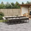 Image de vidaXL Ensemble à manger de jardin avec coussins 13 pcs marron rotin