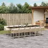 Image de vidaXL Ensemble à manger de jardin et coussins 13 pcs beige