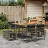 Image de vidaXL Ensemble à manger de jardin 9 pcs coussins gris résine tressée