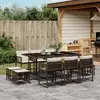 Image de vidaXL Ensemble à manger de jardin et coussins 11 pcs marron rotin