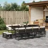 Image de vidaXL Ensemble à manger de jardin 13 pcs coussins noir résine tressée