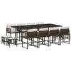 Image de vidaXL Ensemble à manger de jardin avec coussins 13 pcs marron rotin