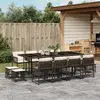 Image de vidaXL Ensemble à manger de jardin avec coussins 13 pcs marron rotin
