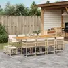 Image de vidaXL Ensemble à manger de jardin et coussins 13 pcs beige