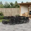 Image de vidaXL Ensemble à manger de jardin 15 pcs coussins noir résine tressée