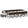 Image de vidaXL Ensemble à manger de jardin avec coussins 15 pcs marron rotin