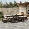 Image de vidaXL Ensemble à manger de jardin avec coussins 15 pcs marron rotin