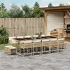 Image de vidaXL Ensemble à manger de jardin et coussins 15 pcs beige