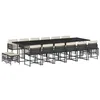 Image de vidaXL Ensemble à manger de jardin 17 pcs coussins noir résine tressée