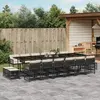 Image de vidaXL Ensemble à manger de jardin 17 pcs coussins noir résine tressée