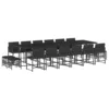 Image de vidaXL Ensemble à manger de jardin 17 pcs coussins noir résine tressée