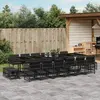Image de vidaXL Ensemble à manger de jardin 17 pcs coussins noir résine tressée
