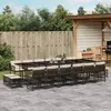 Image de vidaXL Ensemble à manger de jardin et coussins 17 pcs marron rotin