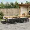 Image de vidaXL Ensemble à manger de jardin 17 pcs coussins noir résine tressée